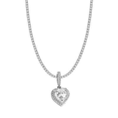 CINDERELLA HEART CHARM - SILVER