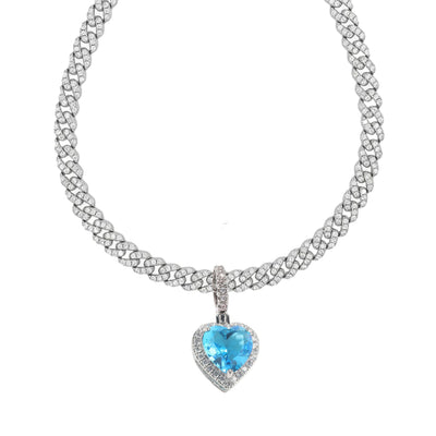 CINDERELLA HEART CHARM - ICY BLUE