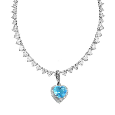 CINDERELLA HEART CHARM - ICY BLUE