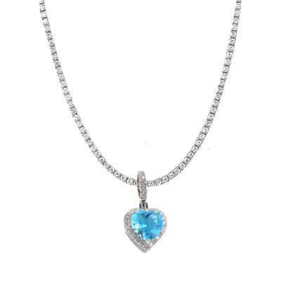 CINDERELLA HEART CHARM - ICY BLUE