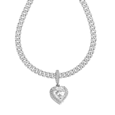 CINDERELLA HEART CHARM - SILVER